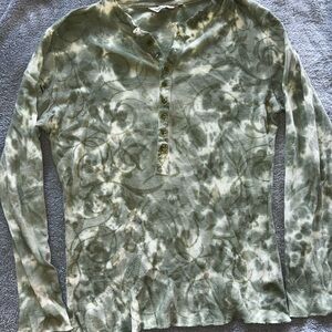 True Grit Olive Tie-Dye Henley